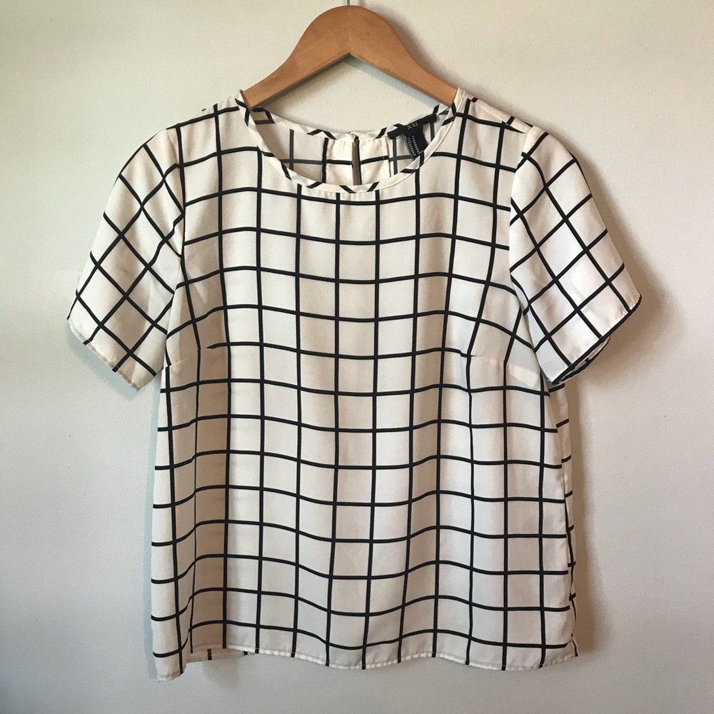 Forever 21 Grid Pattern Blouse, size M